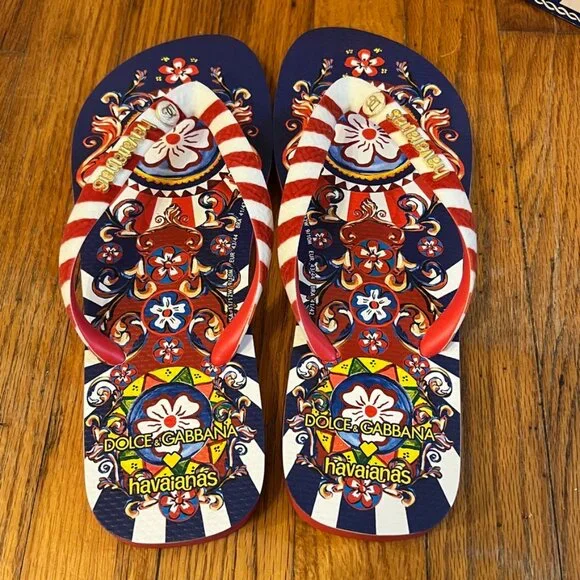 Dolce&Gabbana x Havaianas Carreto Siciliano Flip Flop Sandals US 11/12W - Picture 4 of 11